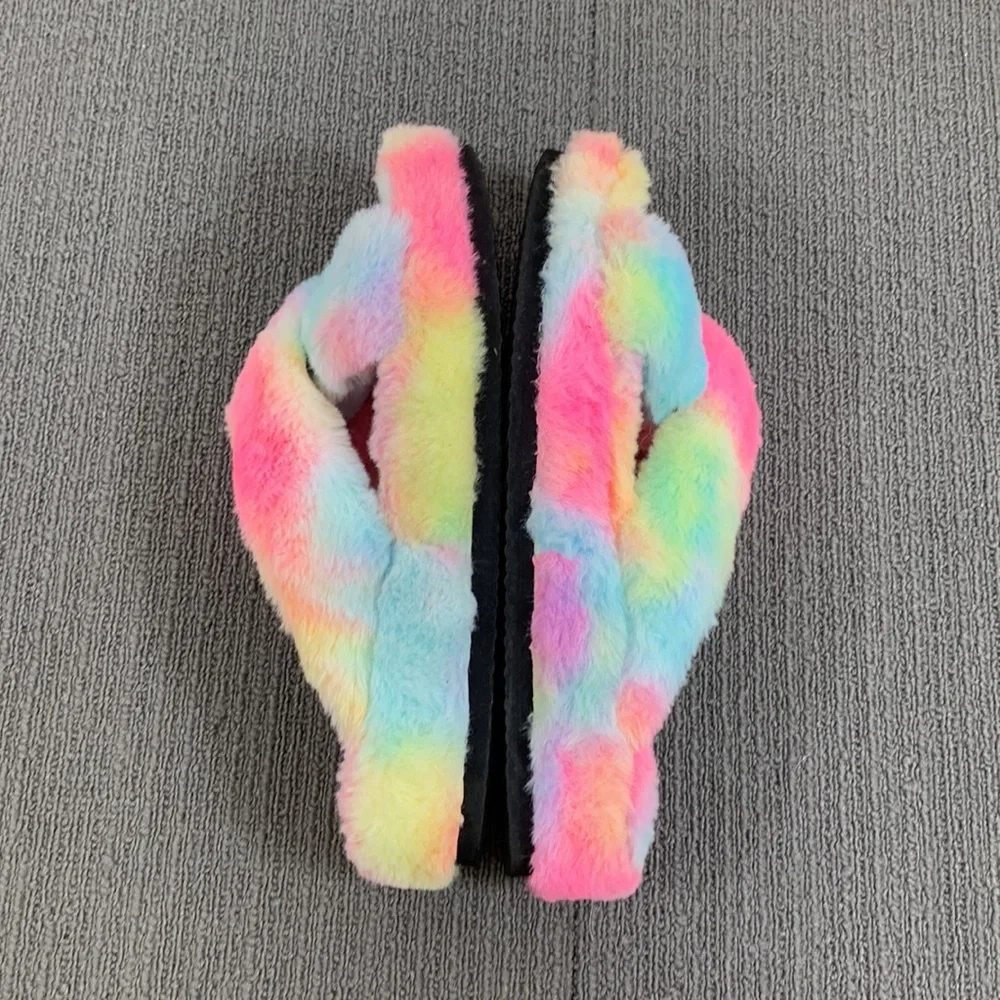 Mix No. 6 Platform Slipper Sandals Womens Size 9 Tie Dye Fuzzy Amatta Slides - Picture 11 of 13